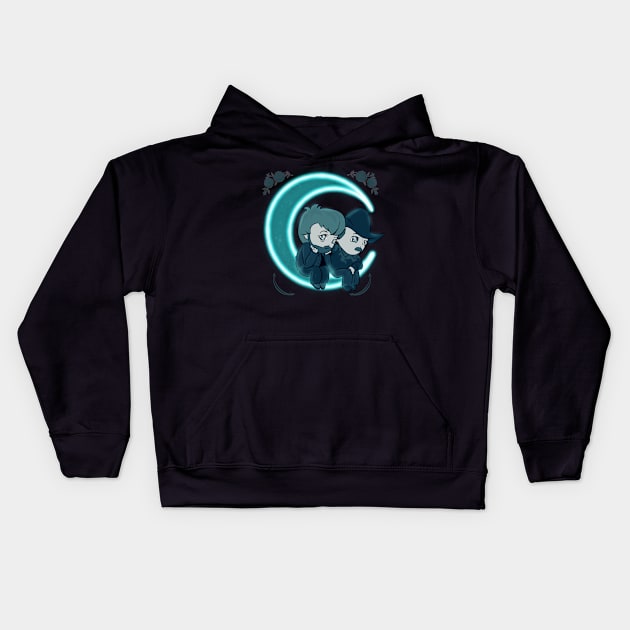 Neon Moon Kids Hoodie by LVBart